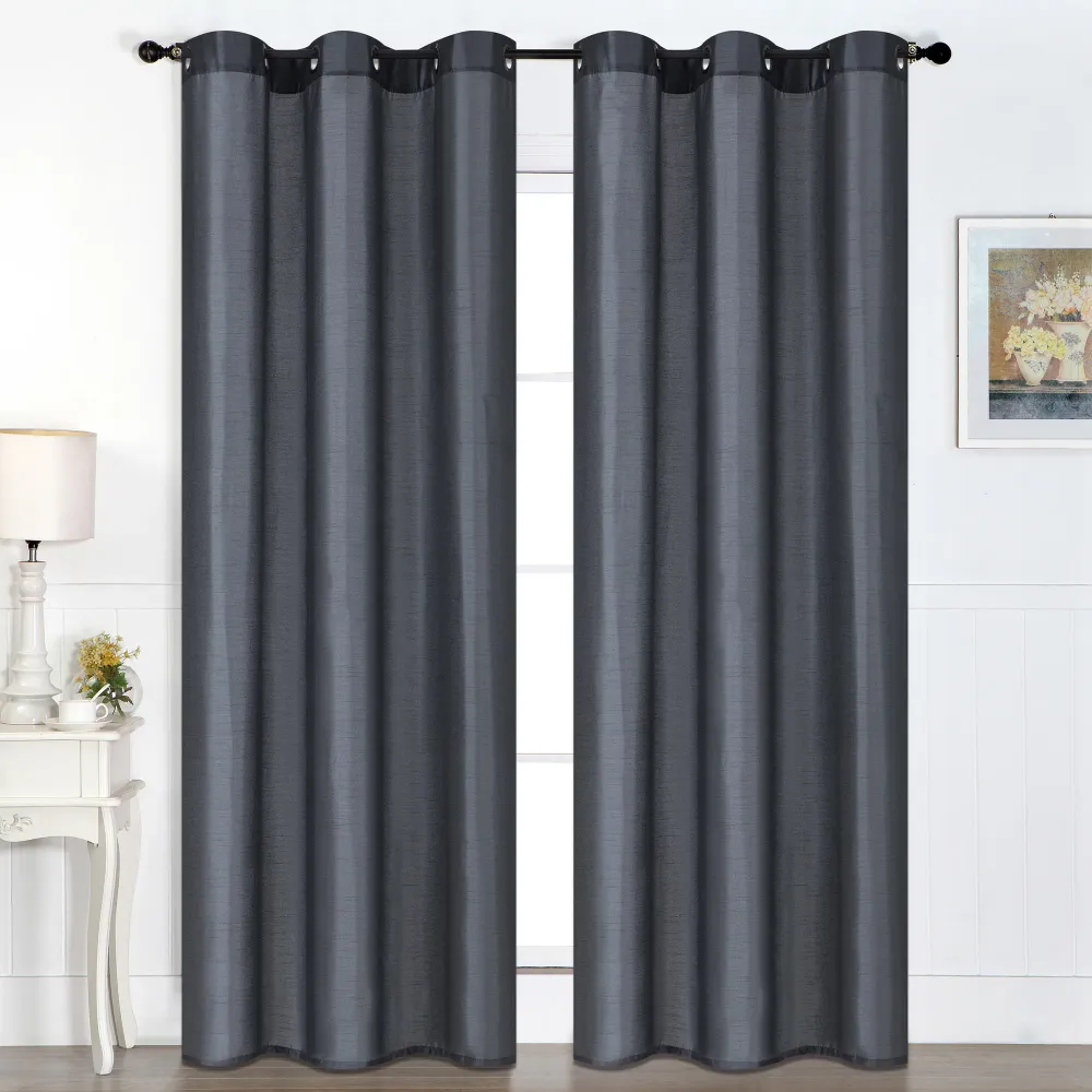 Rideau en similisoie avec œillets HomeStyles, assortiment, 54 po x 84 po