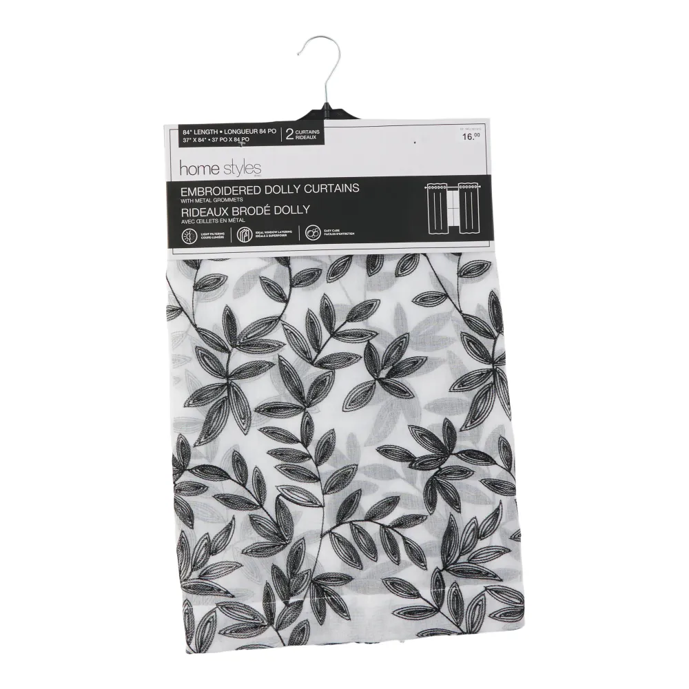 Rideaux diaphanes brodés avec œillets HomeStyles, emb. de 2, 37 po x 84 po