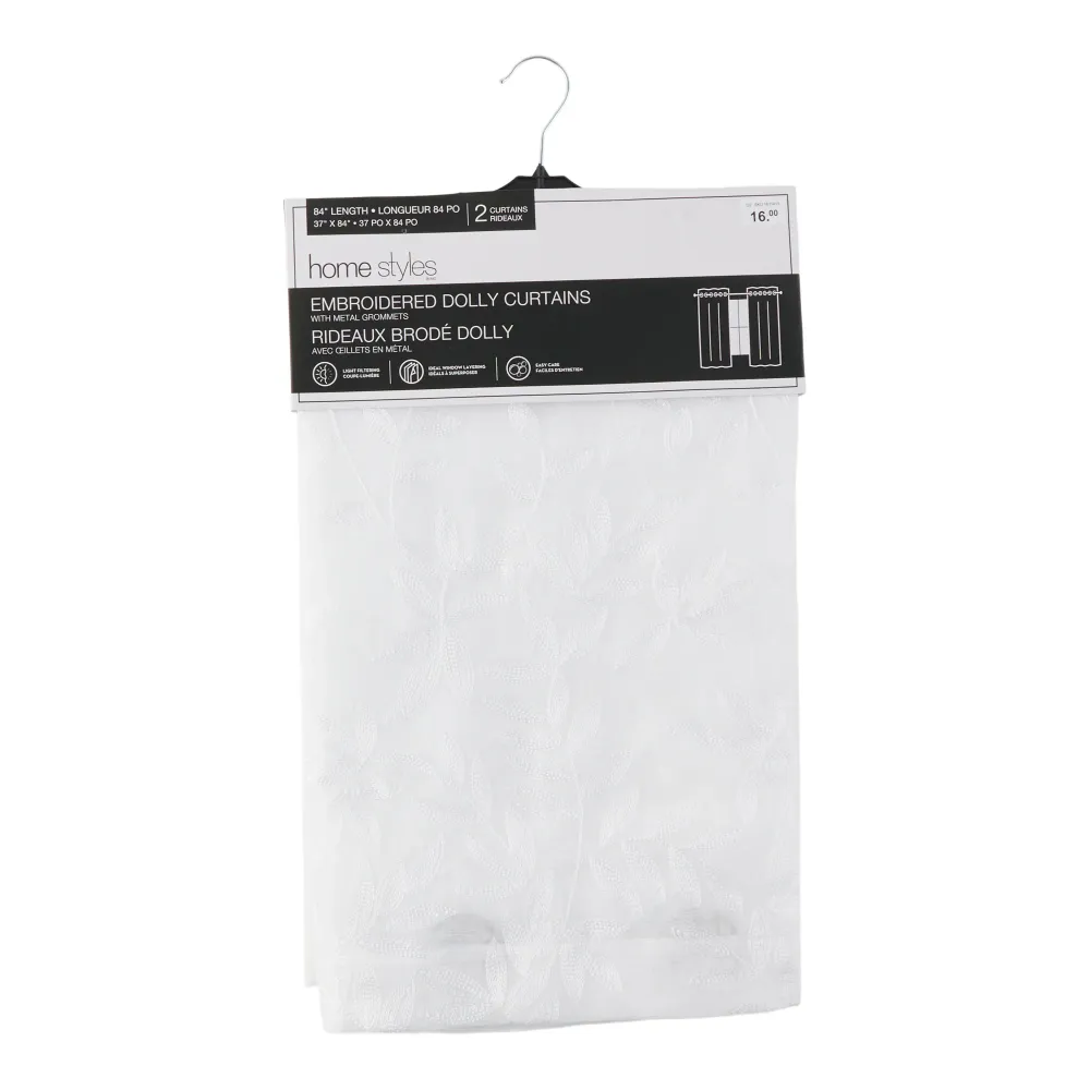 Rideaux diaphanes brodés avec œillets HomeStyles, emb. de 2, 37 po x 84 po