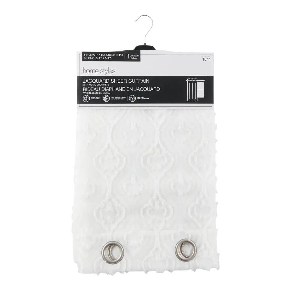 Voilage en jacquard avec attache HomeStyles – 54 po x 84 po