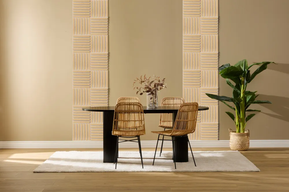 Panneau Mural Deco Colva Beige 30x30 cm x3 Stokomani