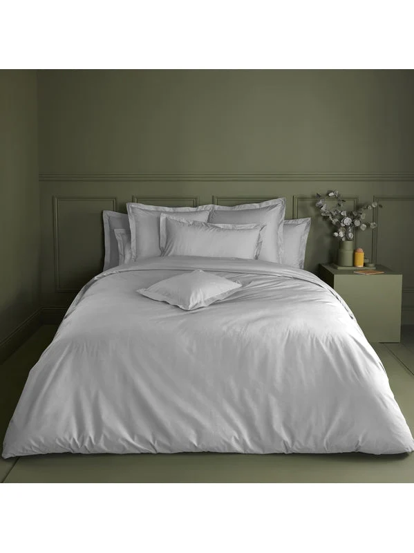 Drap housse duo Olana platine - 100% coton - GARNIER