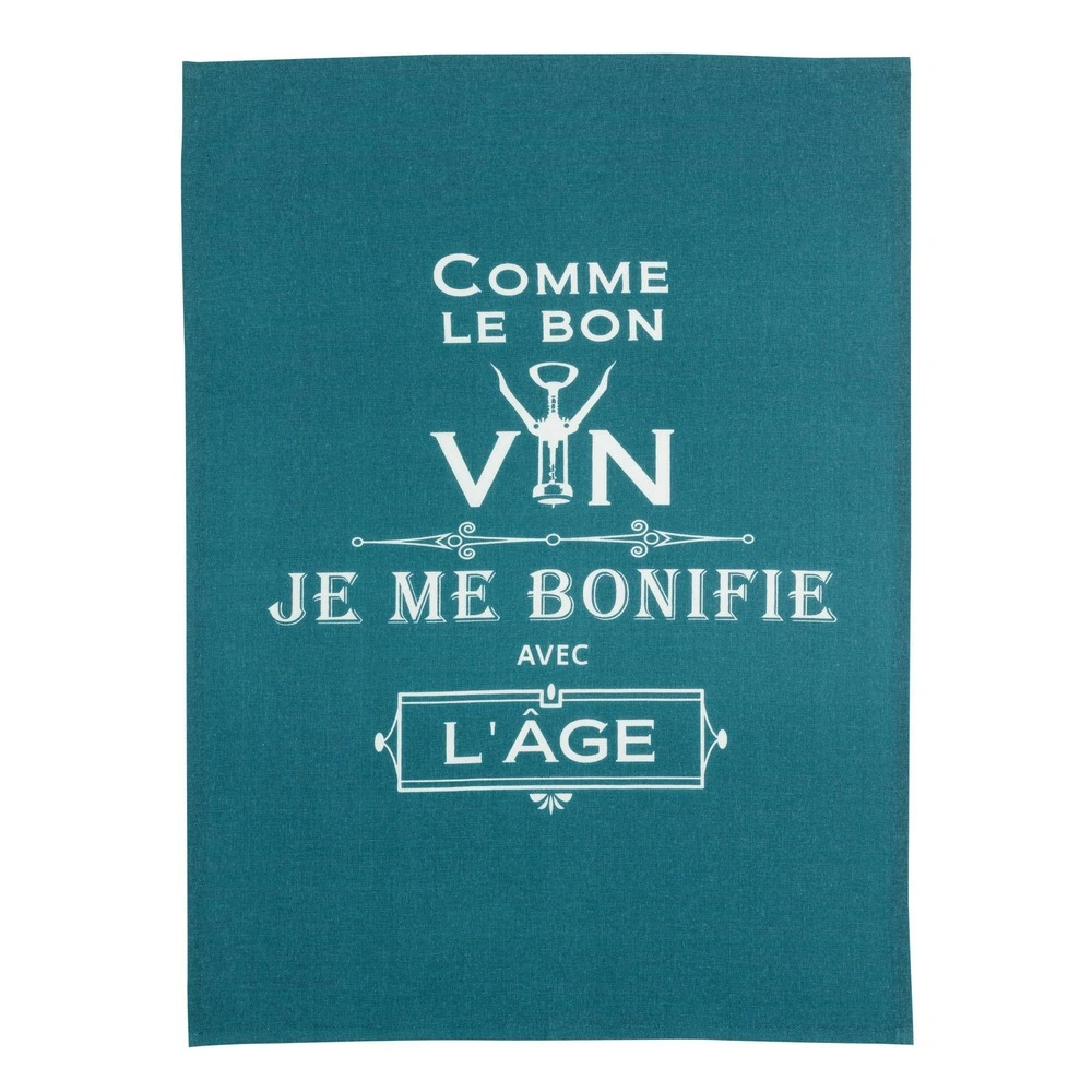 Torchon message comme le bon vin avec Coupe Capsule Intégrée