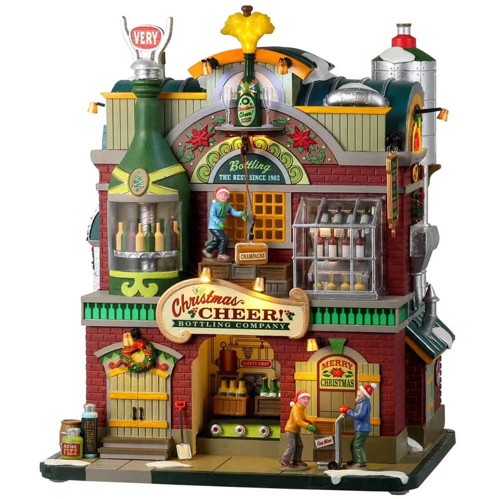 Entreprise d'embouteillage, bâtiment animé pour le village de Noël de Resina