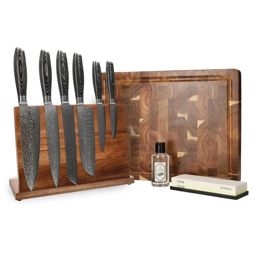 Couteaux Shinrai - Damast Pakka Wood Mega Bundle - Tout ce dont vous avez besoin Shinrai Knives