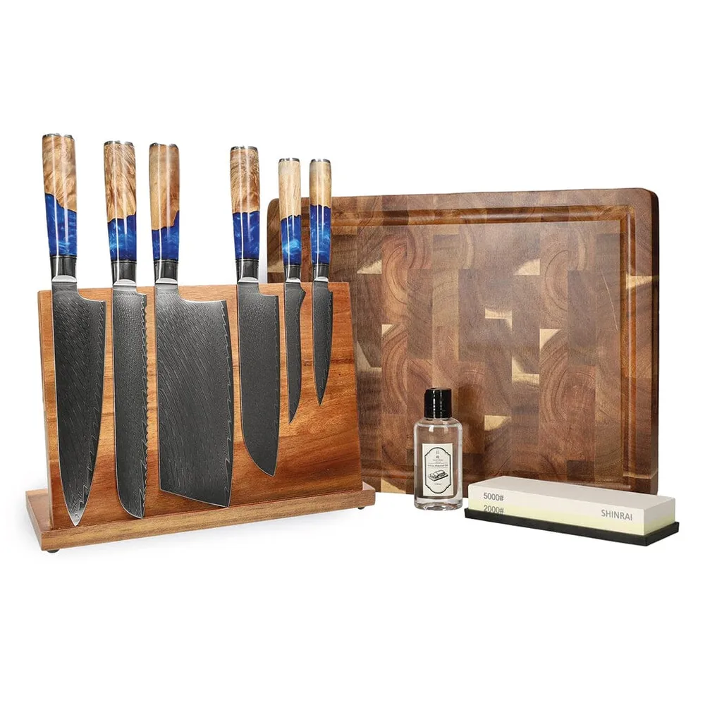 Couteaux Shinrai - Mega Bundle Epoxy Sapphire - Tout ce dont vous avez besoin Shinrai Knives