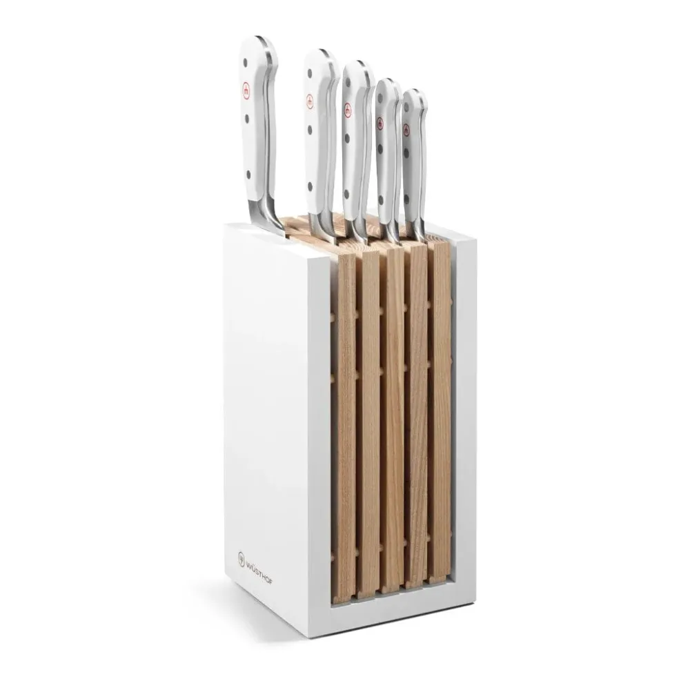 Wusthof - Ensemble de couteaux classiques 6 pièces avec couteau à pain blanc avec bloc