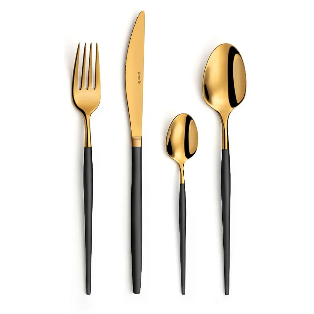 Amefa - Ménagère Soprano 16 pcs noir/or dans une boîte Trend