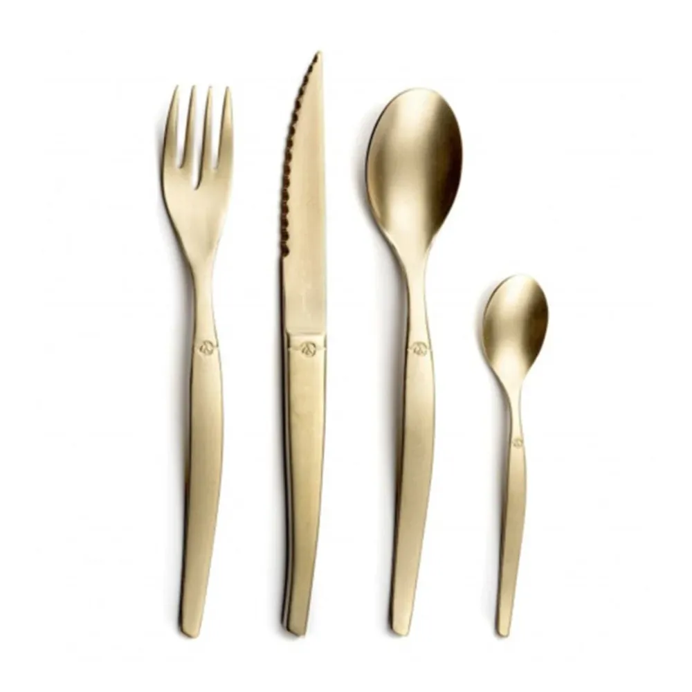 Lou Laguiole - Ménagère Jet 16 pièces - Stonewash Champagne