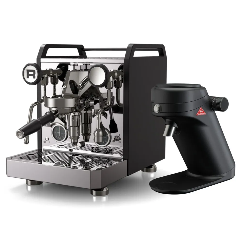 Rocket Mozzafiato V Fast Heat Noir Bundle avec Mahlkönig X64 SD Single Dose