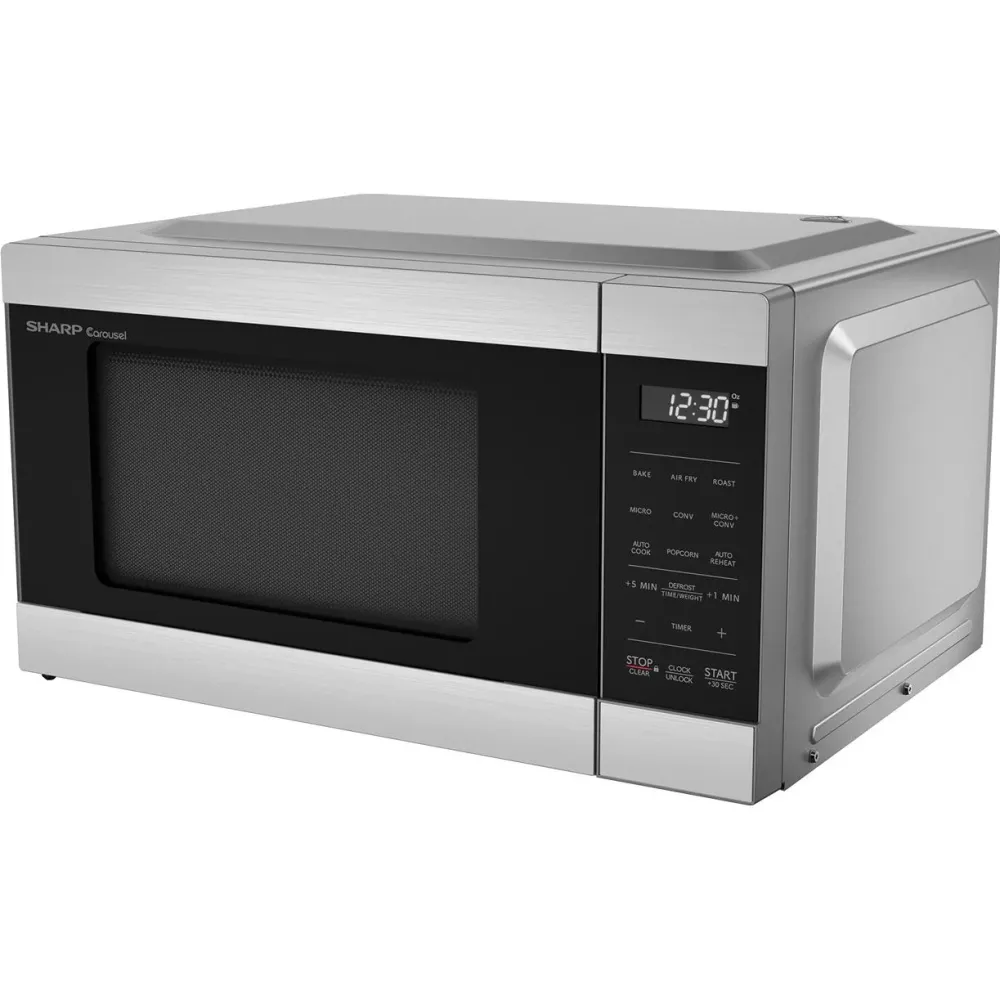 Sharp Four à micro-ondes de comptoir 19,6 pouces, 0,9 pi. cu. avec cuisson à air et convection SMC0985KSC