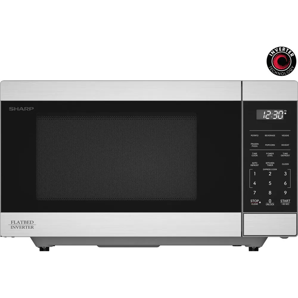 Sharp Four à micro-ondes de comptoir de 21,22 pouces, 1,1 pi. cu. avec technologie Inverter SMC1174KSC