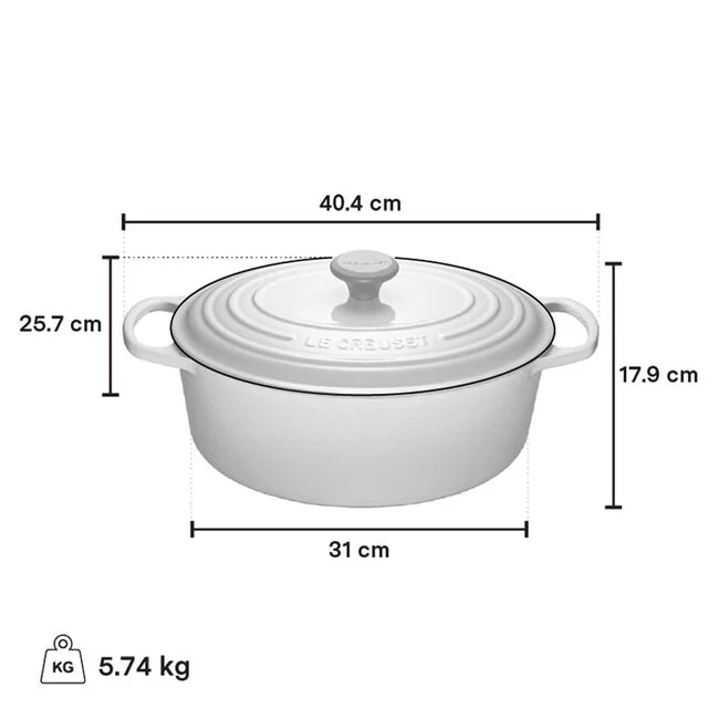 Le Creuset 6.3L Oven français Oval - Meringue