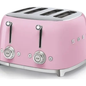 TieDex UK SMEG 50's Retro TSF03PKUK 4-Slice Toaster - Pink CPT-TIEDEX