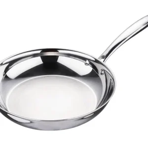 BERGNER Argent TriPly 22 cm Frypan/Steel Pan, Scratch Resistant, Spice Tempering/Seasoning, Stay Cool Long Handle, Mirror...