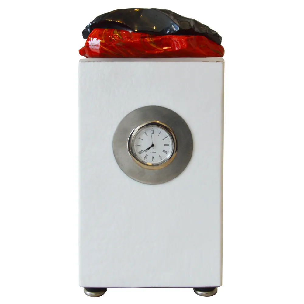 Horloge de table décorative en verre de Murano avec Cotisso – 13 x 22 cm | Pièce unique