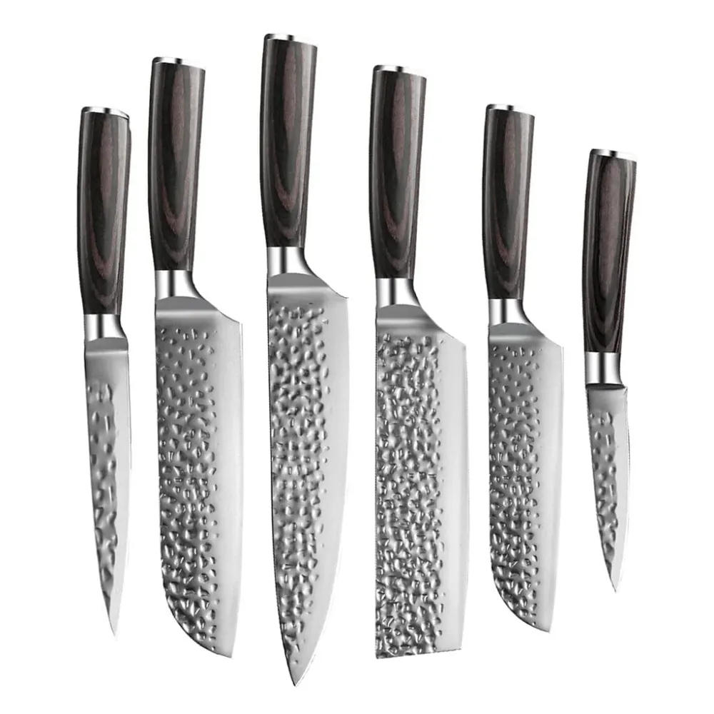 Ensemble de 6 couteaux en acier inoxydable martelé Shinrai Knives