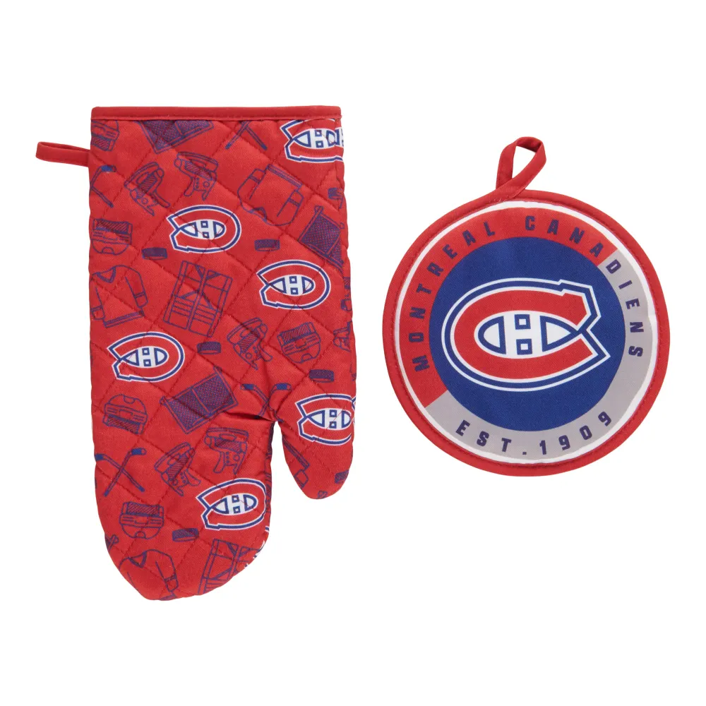 Ensemble gant de cuisine et poignée des Canadiens de Montréal de la LNH, 2 pièces NHL