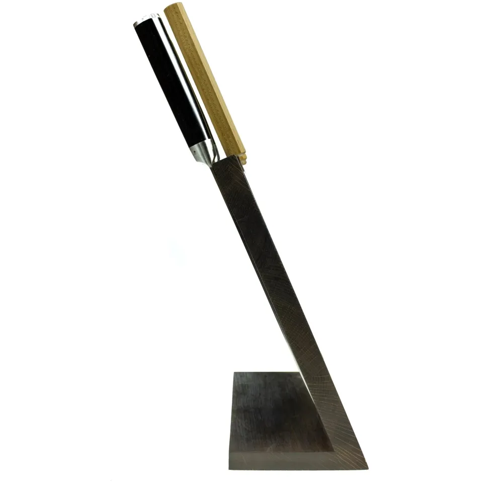 Windswept - Bloc à couteaux magnétique coudé simple ou double face de 30 à 60 cm. Hauteur : 25 cm. Rune-Jakobsen Woodworks