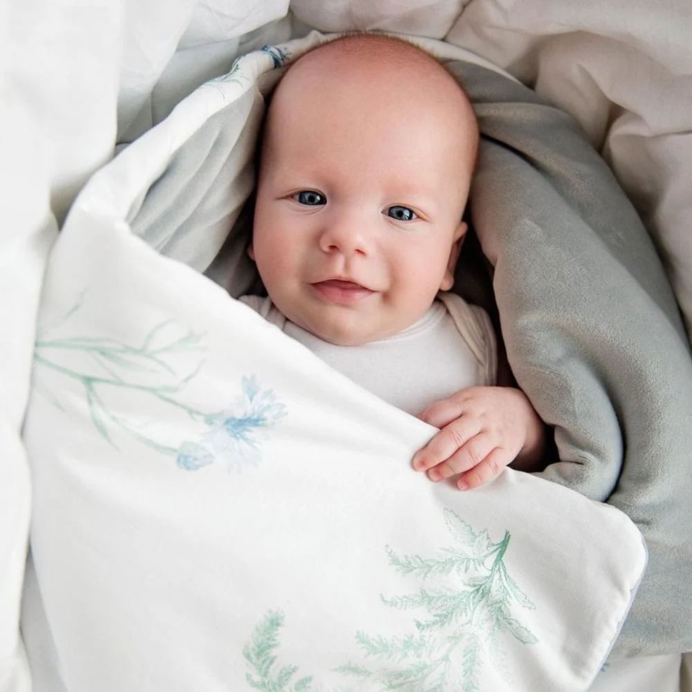 Lullalove Couette pour bébés et jeunes enfants Herbarium Bleu