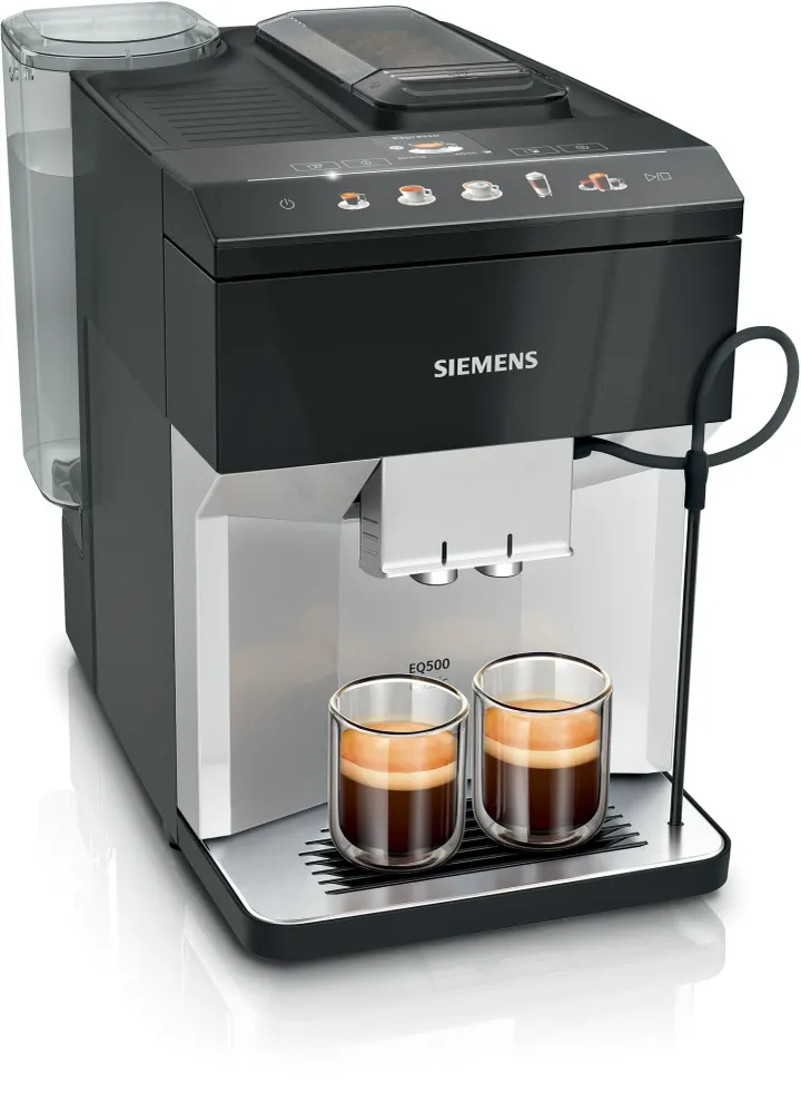 Siemens EQ.500 Classic - Noir piano argenté - TP515R01 avec 49 € de café offert