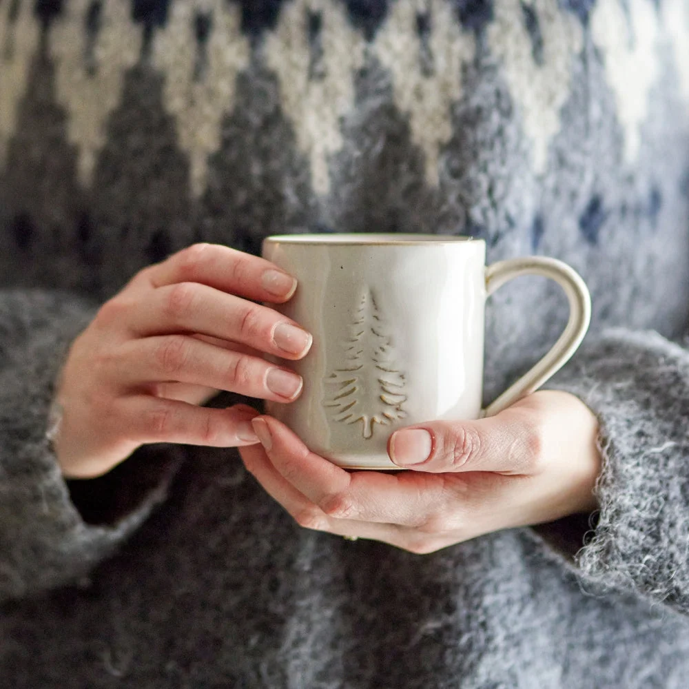 Bloomingville Mug en grès Winter Nature