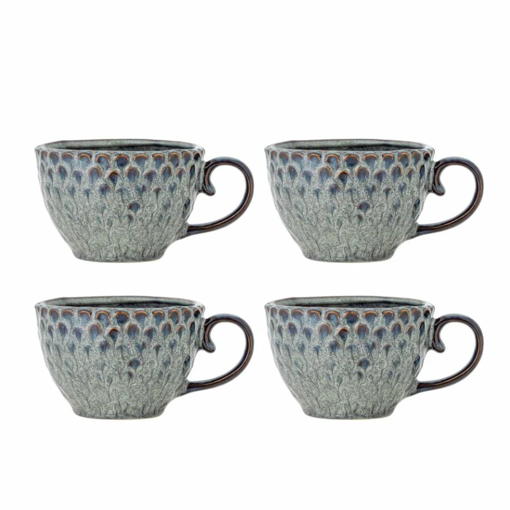Bloomingville Set de mugs élégants en grès Katrina Gray 4 pcs.