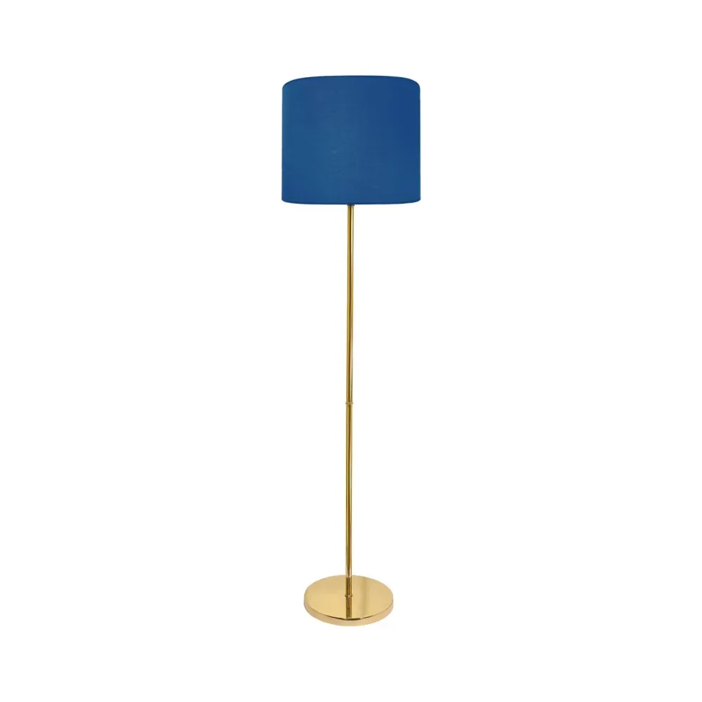Lampadaire Classique avec Abat-jour Bleu et Tige en Laiton Sofis Ghidini 1849