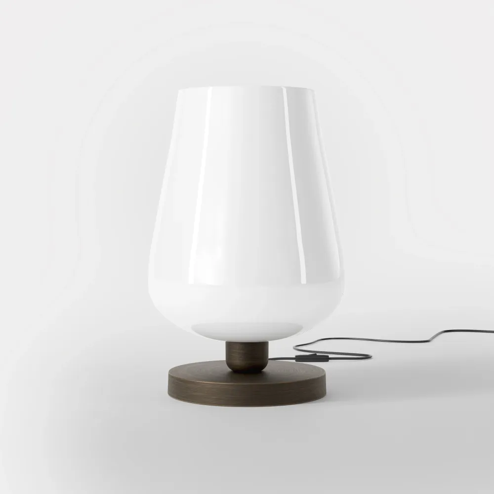 Lampe De Table En Laiton Avec Verre Blanc Talis Ghidini 1849