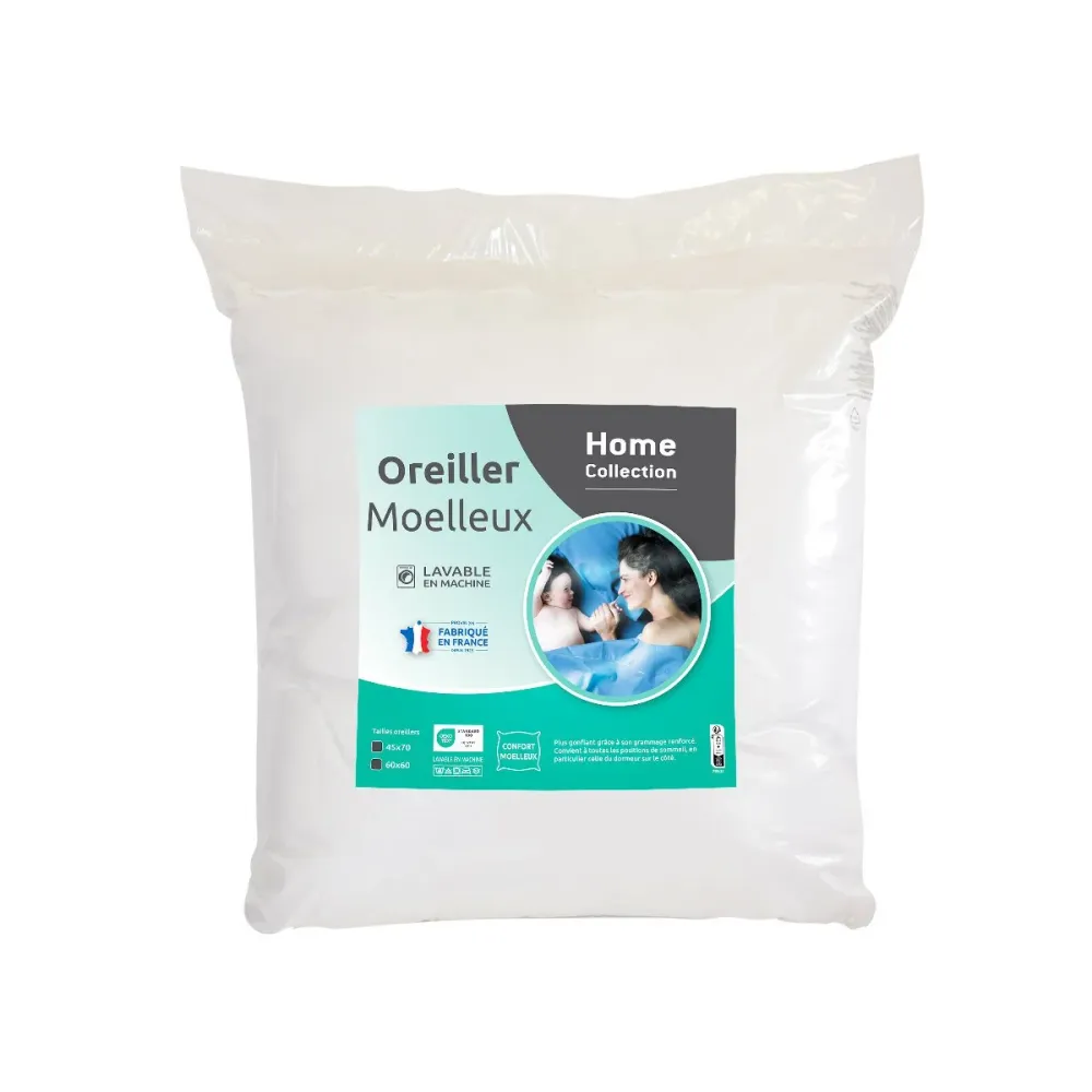 Oreiller moelleux 60x60m Stokomani