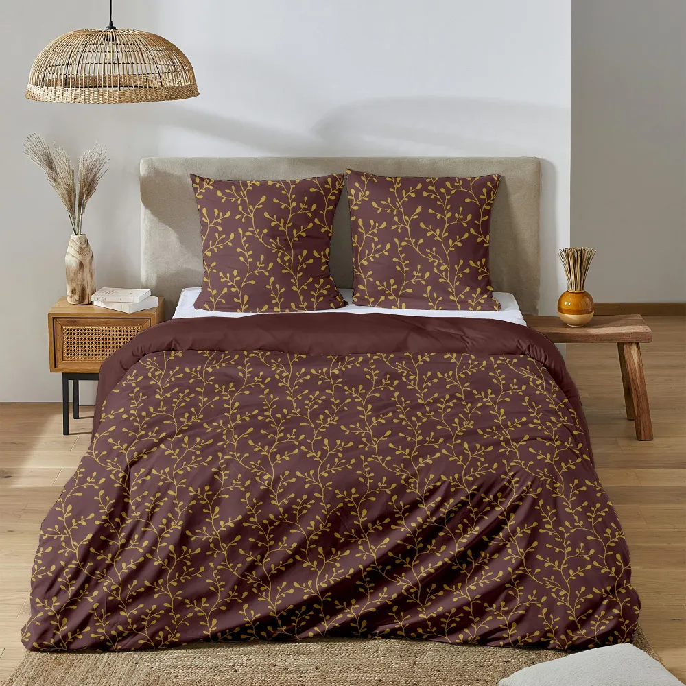 Parure housse de couette imprimé - Rouge Stokomani