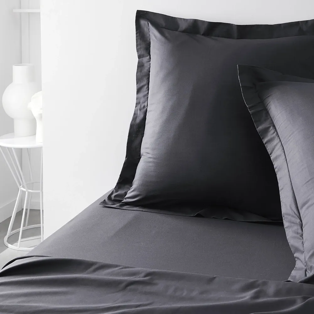 Taie d'oreiller tendance 57 fils - Gris Stokomani
