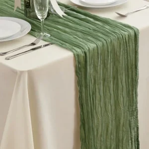 Chemin de table uni 300x90 cm - Vert Stokomani