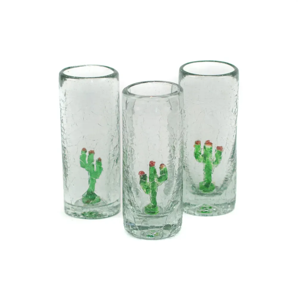 Tequila Shooters - Cactus - 4" Vidrio Artístico Imperial