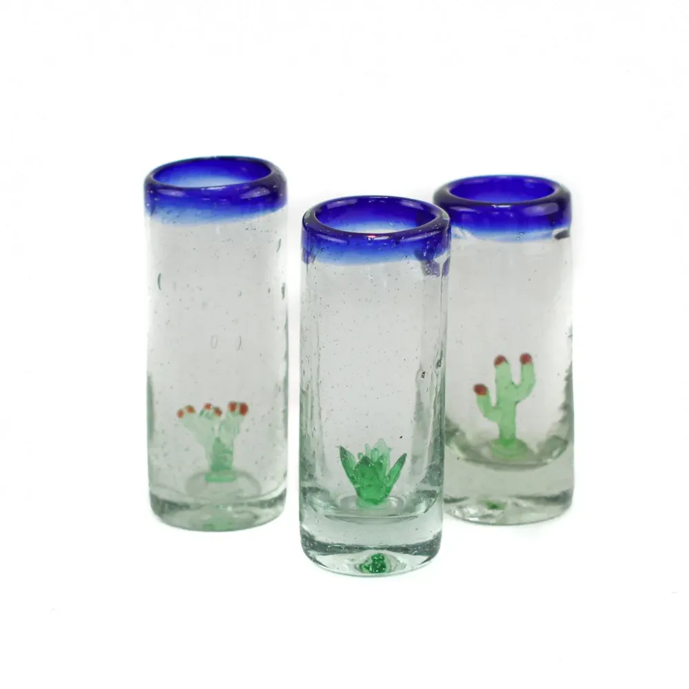 Tequila Shooters - Cactus - 4" Vidrio Artístico Imperial