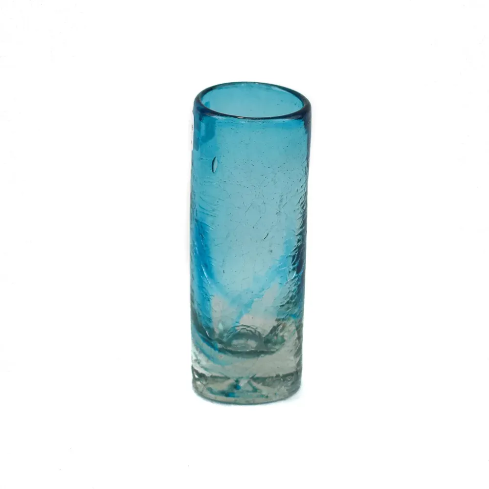 Tequila Shooters - Craquelé Aqua - 4" Vidrio Artístico Imperial