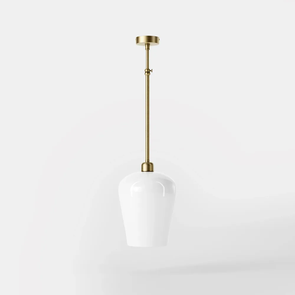 Suspension Avec Tige En Laiton Et Verre Blanc Talis Ghidini 1849