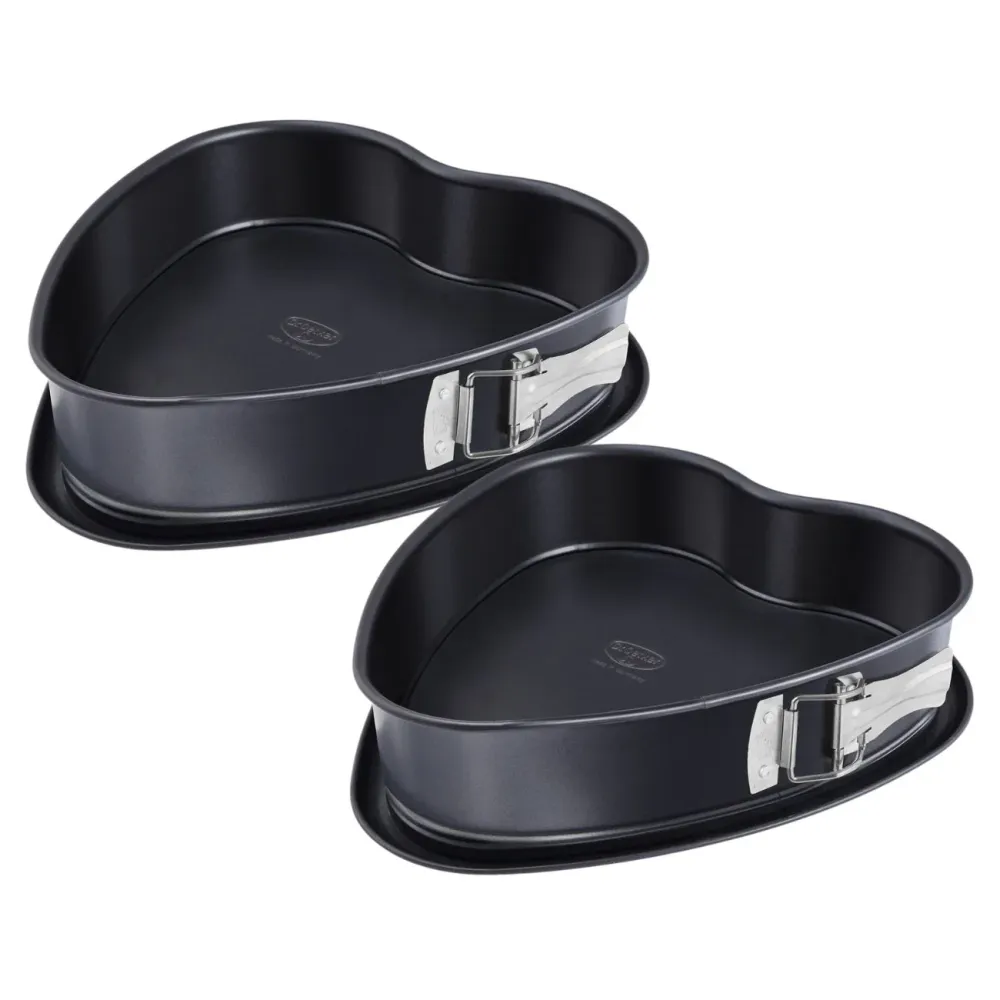 Ensemble de 2 Moules à charnière en forme de cœur 25 cm Dr. Oetker