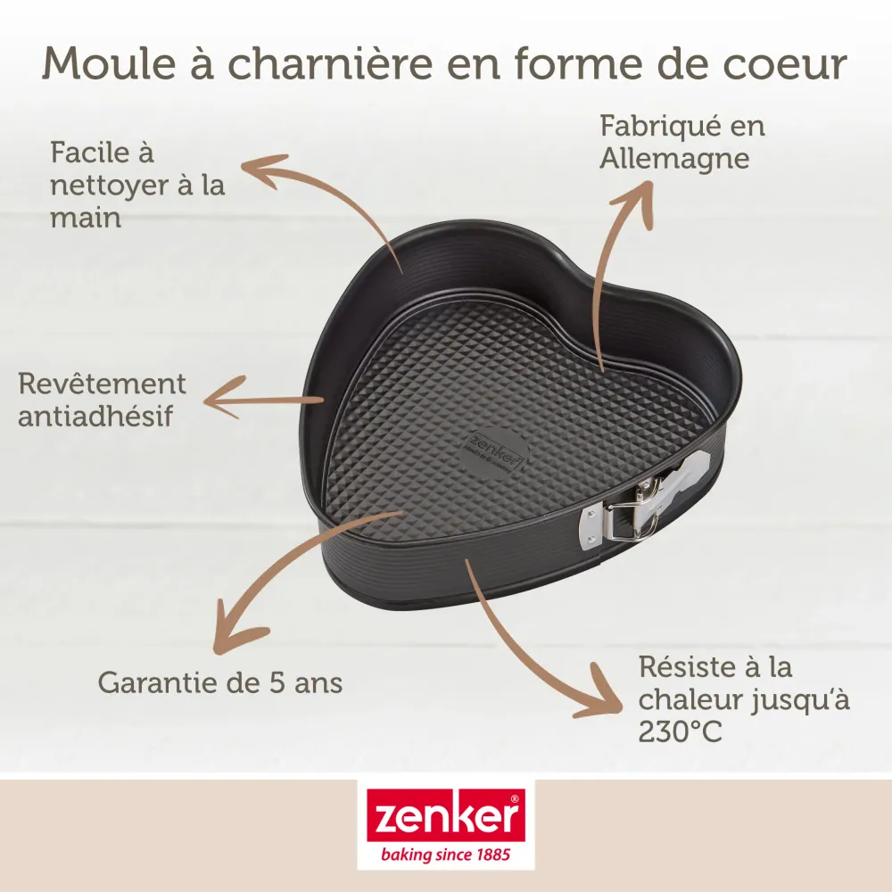 Ensemble de 2 Moules à gâteau cœur avec charnière 27 x 25 cm Zenker Special Creative