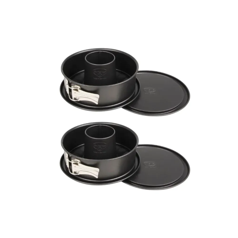 Ensemble de 2 Moules à manqué et à savarin à charnière acier 18 cm Dr. Oetker Tradition