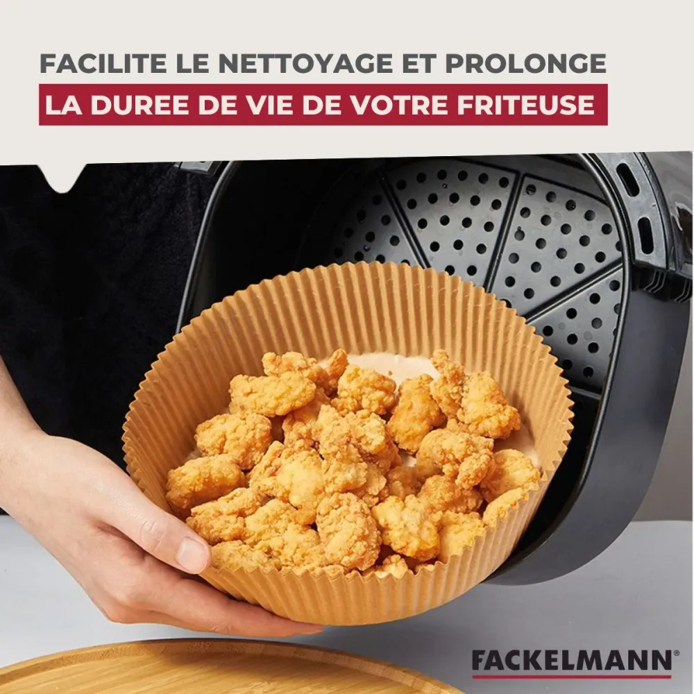 50 Moules en papier air fryer ronds 16 cm Fackelmann