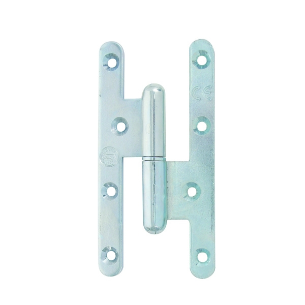 Paumelle de base pour menuiserie bois J530040 bout rond - Hauteur totale : 140 mm - Largeur totale : 60 mm - Sens : gauche...