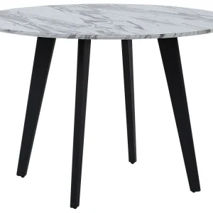 Round Dining Table ⌀ 110 cm Marble Effect Noir jais MOSBY