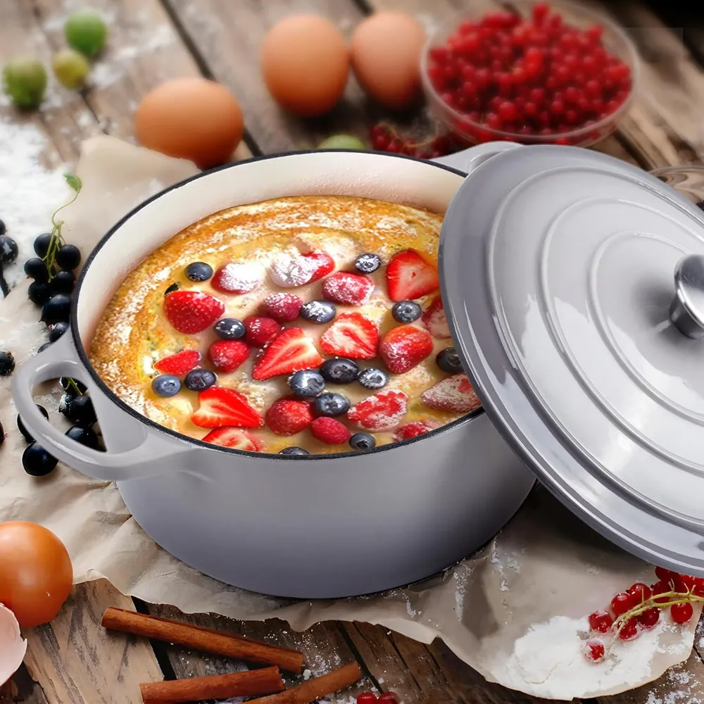 CH 24cm Cast Fer Casserole Grey