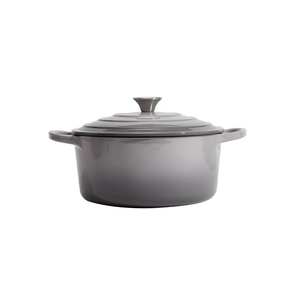 CH 24cm Cast Fer Casserole Grey en acier inoxydable 18/10