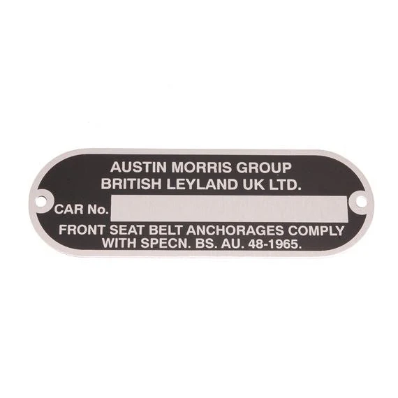 Anti-Adhésif CHASSIS NUMBER PLATE, AUSTIN MORRIS GROUP