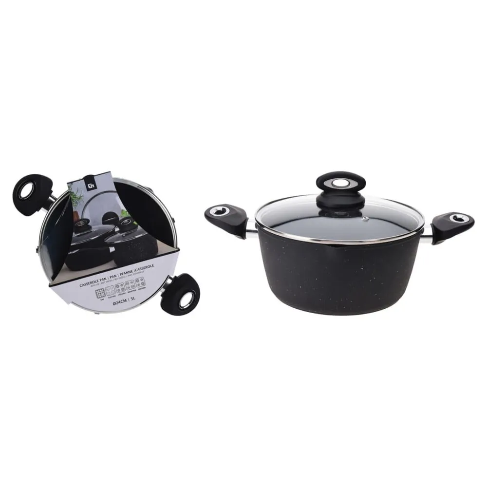 Remarquable Houseware Casserole avec couvercle 24 cm Aluminium forgé