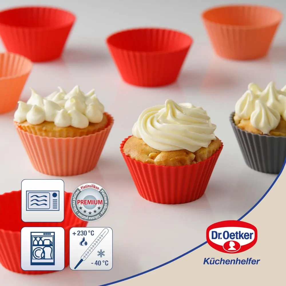 Rouleau à pâtisserie Lot de 12 caissettes muffins en silicone 7 cm Dr. Oetker Flexxibel Love