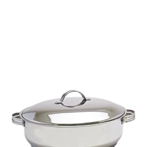 Tez 40cm High Casserole - Gris argent en acier inoxydable 18/10
