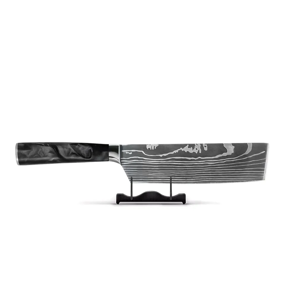 Japonais Damas Print Onyx Epoxy - Couteau Nakiri Shinrai Knives